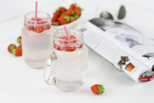 Refrescante Bebida Saudável Verão Para Senhoras Senhora — Fotografia de Stock