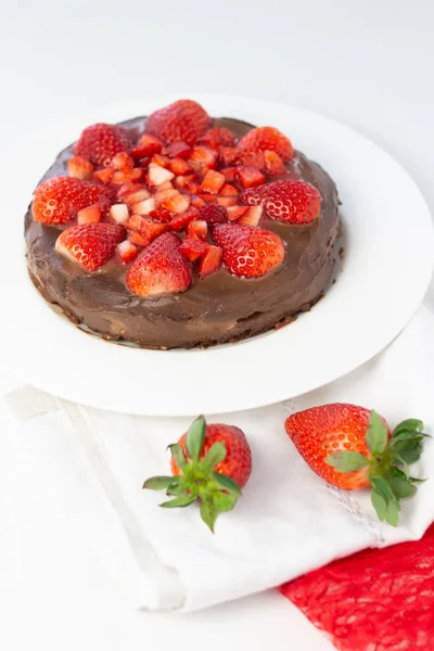 Strawberry Chocolate Cake — Stock Photo, Image