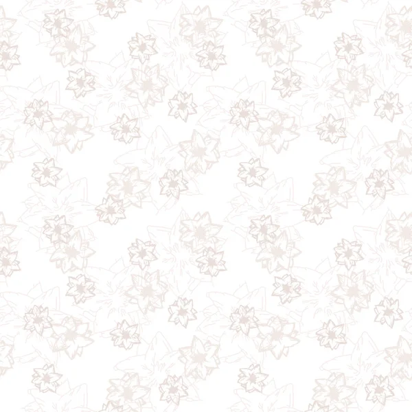 Patrón beige floral. Textura perfecta con flores. Vector . — Vector de stock