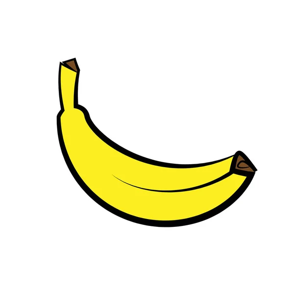 Desenho de fruta de banana. Clipe de arte. Ilustração vetorial . —  Vetores de Stock