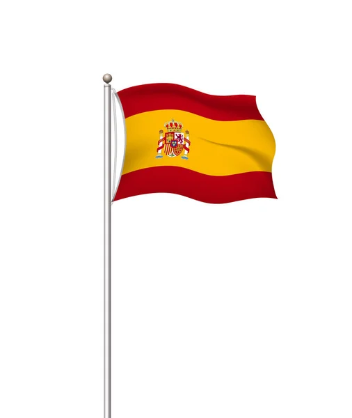 Bandeiras mundiais. País bandeira nacional post fundo transparente. Espanha. Ilustração vetorial . — Vetor de Stock