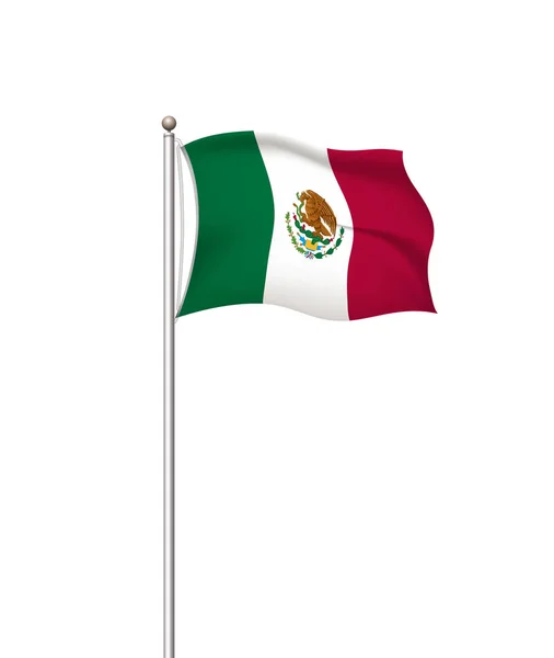 Bandeiras mundiais. País bandeira nacional post fundo transparente. No México. Ilustração vetorial . — Vetor de Stock