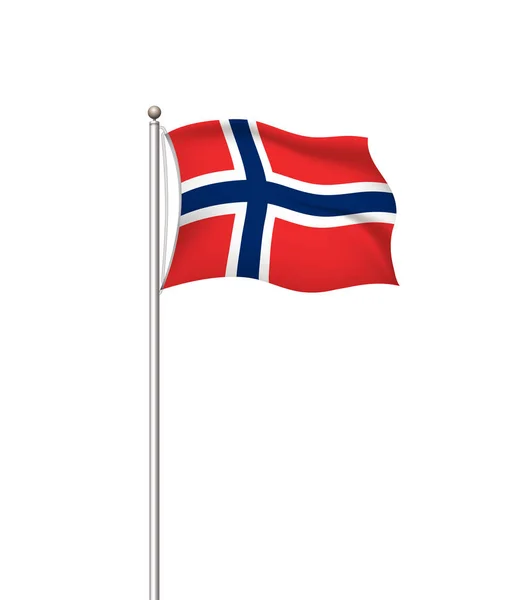 Σημαίες κόσμου. Χώρα εθνική σημαία θέση διαφανές φόντο. Νορβηγία. Εικονογράφηση διανύσματος. — Διανυσματικό Αρχείο