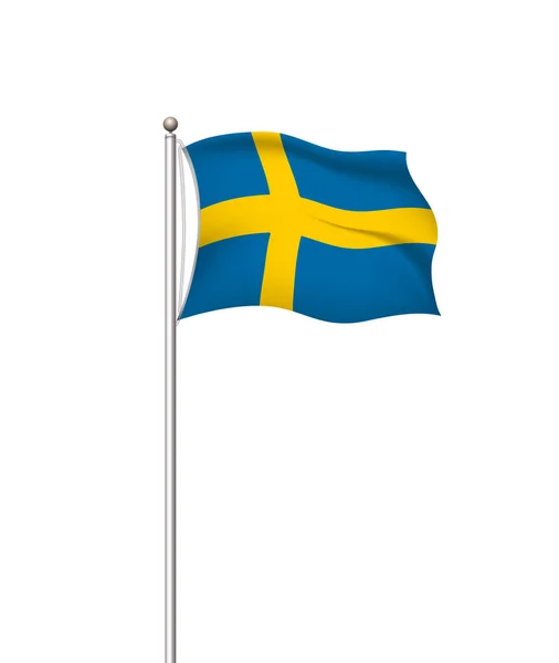 Флаги мира. Страна национального флага пост прозрачный фон. Швеция. Векторная иллюстрация — стоковый вектор