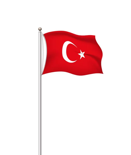 세계 국기. 국가 국기 게시물 투명 배경입니다. 터키. 벡터 일러스트레이션. — 스톡 벡터