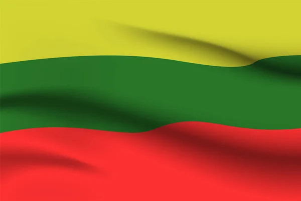 Dünya bayrakları. Ülke ulusal bayrak arka plan. Litvanya. Vektör çizimi. — Stok Vektör