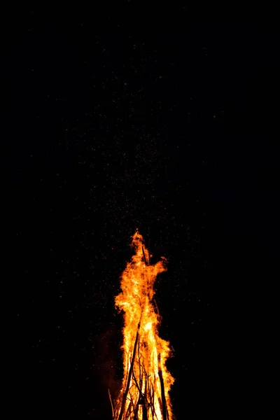Midsummer night. bonfire fire ritual of Ivana Kupala — Stock Photo, Image