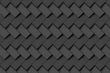 Eğik siyah tuğlalar 45 derecelik bir herringa kemiği deseni oluşturuyor. İniş sayfaları ve web sitesi tasarımı için bir arkaplan olarak resim