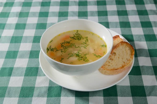 Traditionelle Ukrainische Suppe Mit Fleisch Und Gemüse Und Makkaroni Ukrainische — Stockfoto