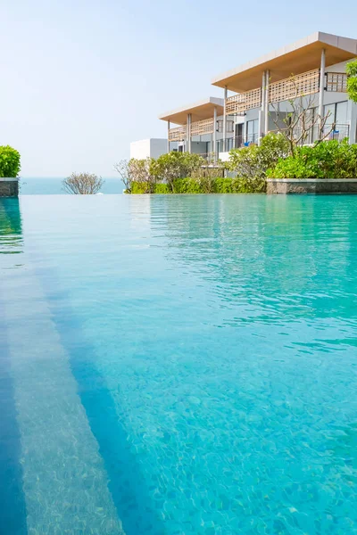 Piscina Hotel Lujo Piscina Vacía Llena Agua Concepto Viaje Viaje — Foto de Stock