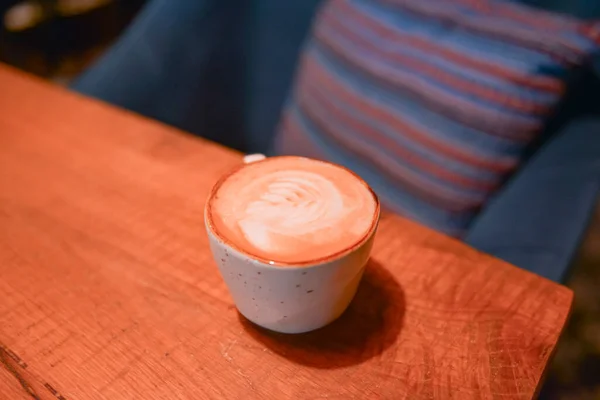 Csendélet Részletek Kávé Eszpresszó Vagy Americano Rusztikus Asztalon Kávészünet Kint — Stock Fotó