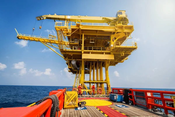 Fornecimento Barco Carga Transferência Barco Tripulação Para Indústria Petróleo Gás — Fotografia de Stock