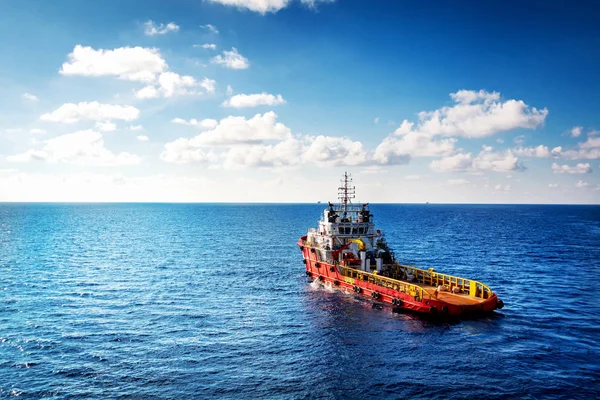 Fornecimento Barco Carga Transferência Barco Tripulação Para Indústria Petróleo Gás — Fotografia de Stock