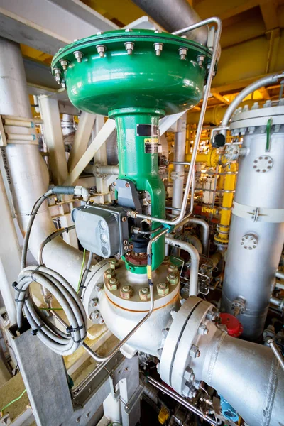 Έλεγχος Πίεσης Βαλβίδα Πετρέλαιο Και Φυσικό Αέριο Διαδικασία Και Ελέγχεται — Φωτογραφία Αρχείου