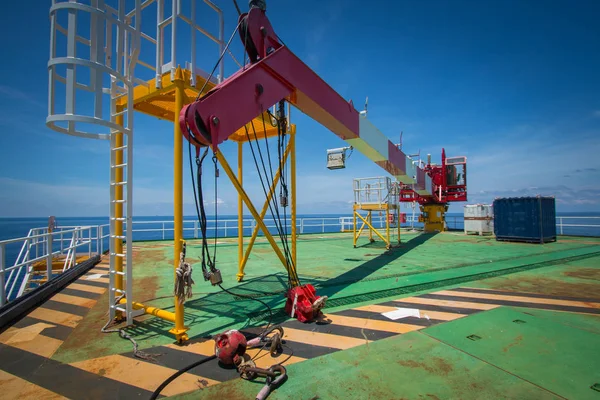 Guindaste Guindaste Pedestal Guindaste Cabo Aço Plataforma Produção Indústria Energia — Fotografia de Stock