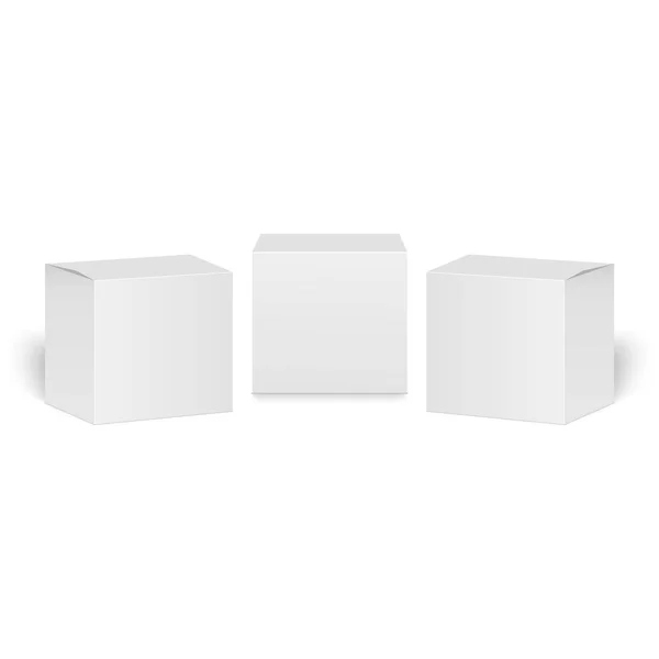 Caja de cartón blanco para crema. Mock Up. Vector . — Archivo Imágenes Vectoriales