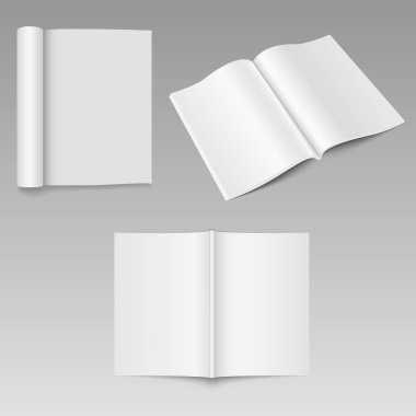 Açık dergi kadar sahte boş. Tasarım şablonu. Vektör.
