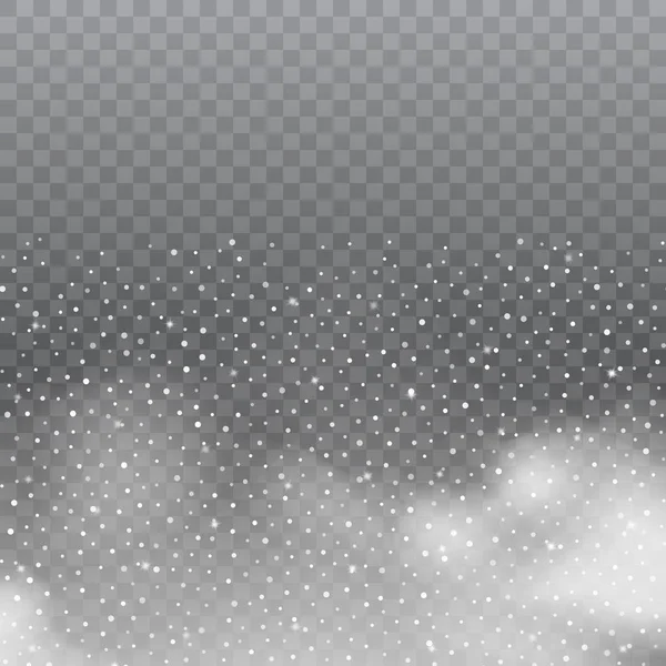 Nubes blancas realistas o niebla sobre fondo transparente. Vector . — Vector de stock