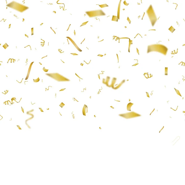 Abstrakt bakgrund med fallande guld konfetti. Vektor. — Stock vektor