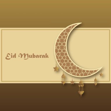 Arka plan için Müslüman tatil tebrik Eid mubarak. Vektör.
