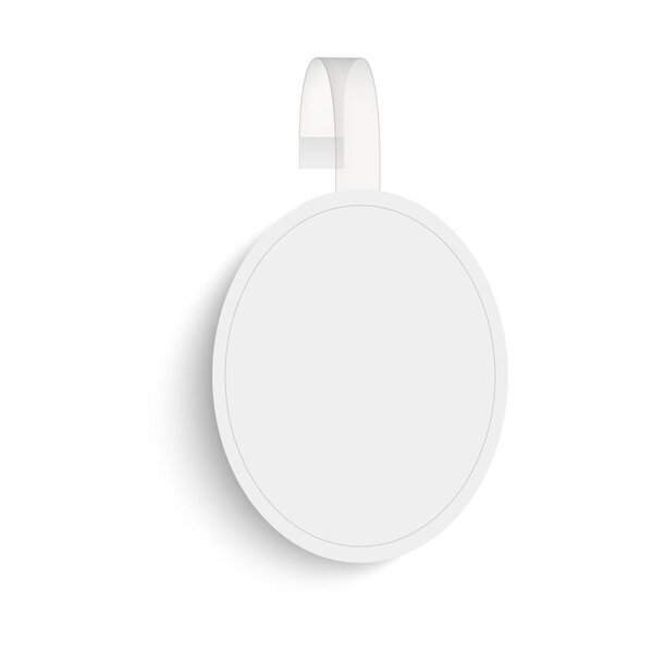 White advertising papers wobbler isolated on white background. Vector.