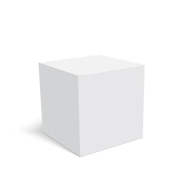 Plantilla de caja de papel o cartón en blanco. Ilustración vectorial. — Vector de stock