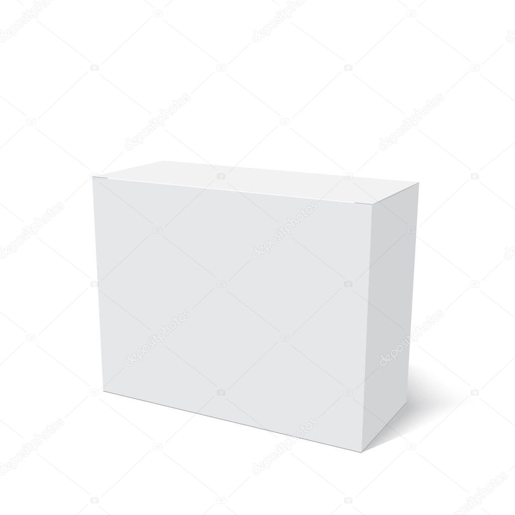 Blank paper or cardboard box template. Vector illustration.