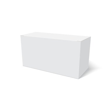 Boş kağıt ya da karton kutu şablonu. Vektör illüstrasyonu.