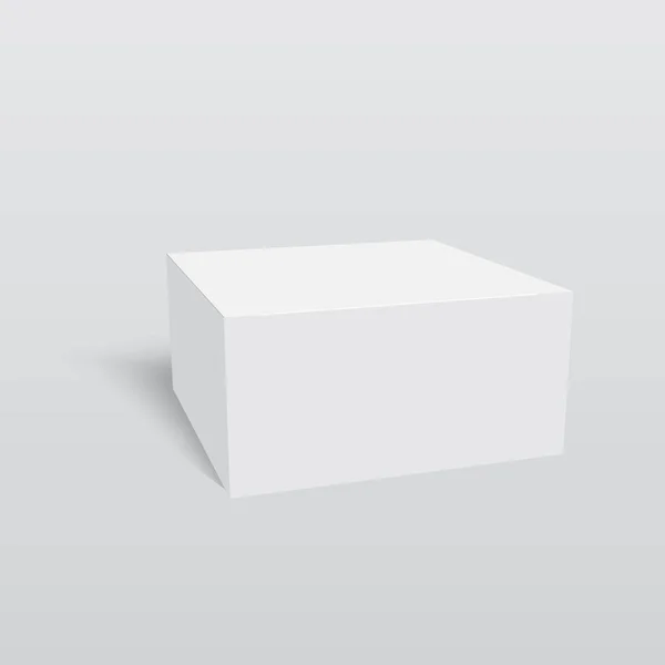 Plantilla de caja de papel o cartón en blanco. Ilustración vectorial — Archivo Imágenes Vectoriales