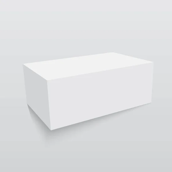 Plantilla de caja de papel o cartón en blanco. Ilustración vectorial — Vector de stock