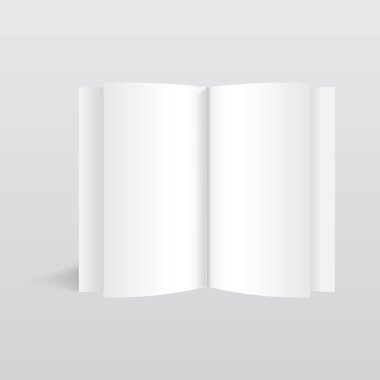 Gerçekçi boş açılan dergisi mockup şablonu. Vektör.