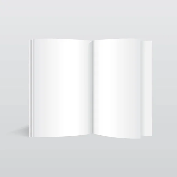 Realistic blank opened magazine mockup template. Vector. — Stock Vector