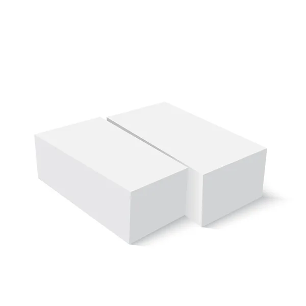 Plantilla de caja de papel o cartón en blanco. Ilustración vectorial. — Vector de stock