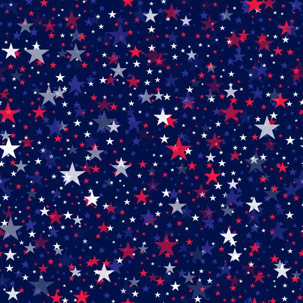 Бесшовный узор с красочными звездами на прозрачном фоне. Вектор — стоковый вектор