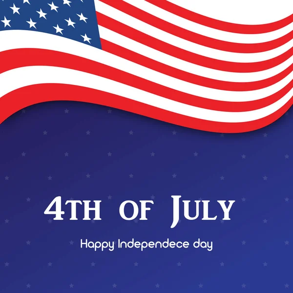 4 juli. Lycklig självständighetsdagen hälsningskort. Vektor — Stock vektor
