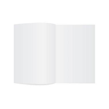 Gerçekçi boş açılan dergisi mockup şablonu. Vektör