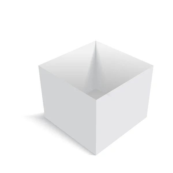 Caja de cartón abierta en blanco. Vector . — Archivo Imágenes Vectoriales