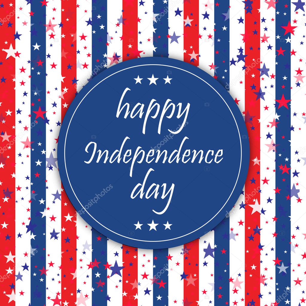4th of July. Happy Independence Day greeting card. Vector.
