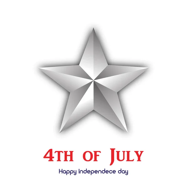 4 juli. Lycklig självständighetsdagen hälsningskort. Vektor. — Stock vektor