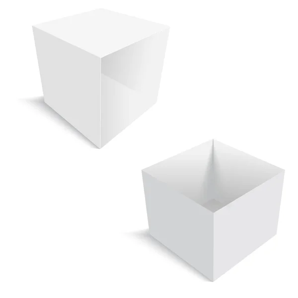 Бланк відкритих картонних коробок на білому. Векторні . — стоковий вектор