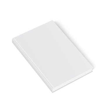 Kapalı kitap, kapak. Mockup kapak tasarımı için. Yüksek detay. Beyaz arka plan üzerinde izole