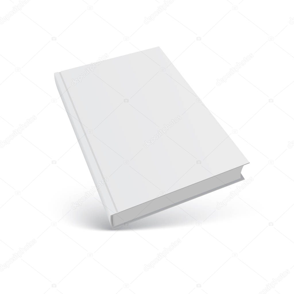 Closed book, cover. Mockup for the cover design. High detail. Isolated on white background