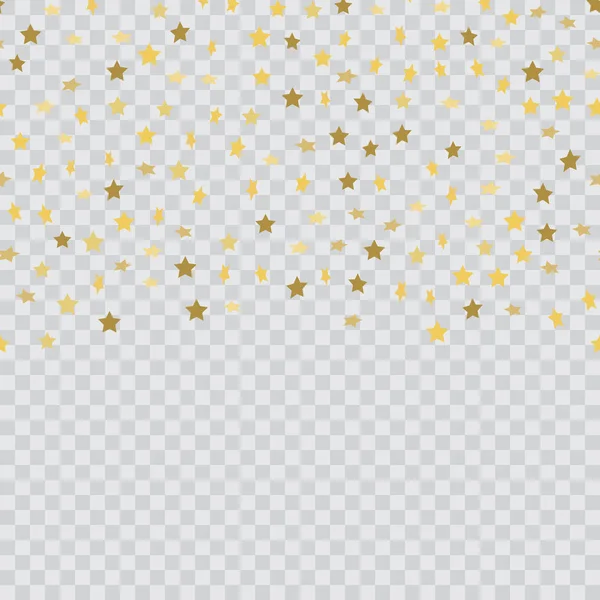 Fondo abstracto con estrellas de confeti doradas que caen. Vector . — Archivo Imágenes Vectoriales