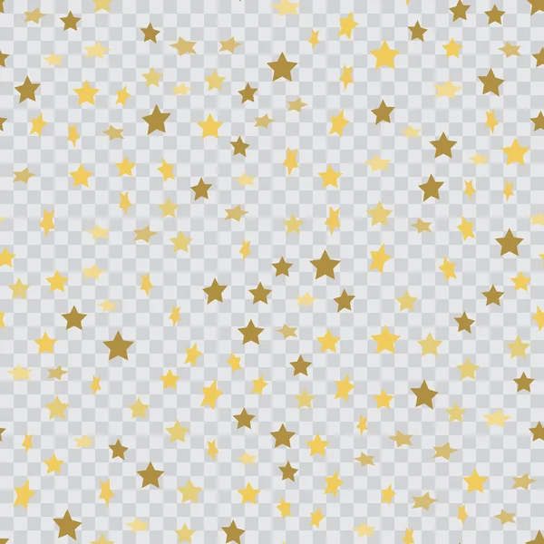 Şeffaf düşme ile sorunsuz arka plan altın konfeti yıldızlara. Vektör.