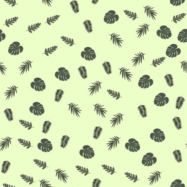 Tropikal yaprakları ile Seamless modeli. Vektör arka plan