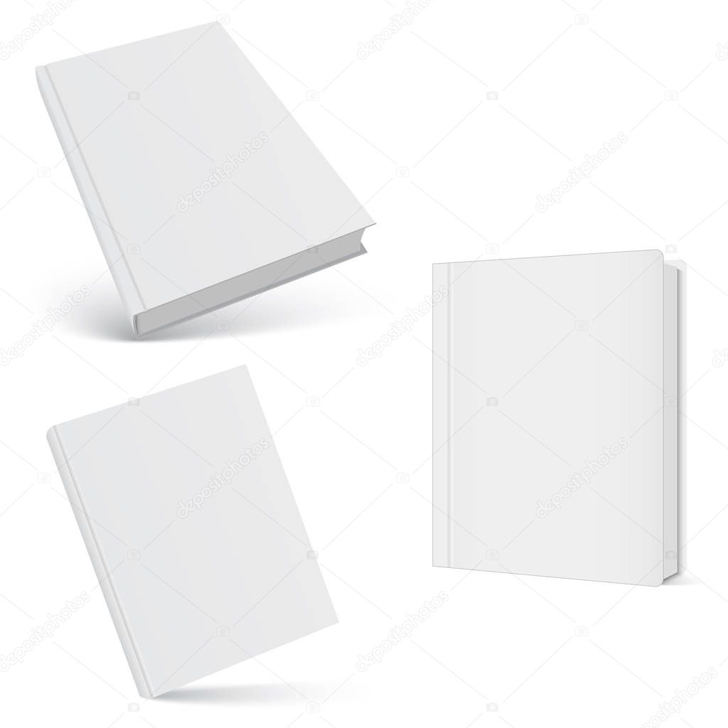 Closed book, cover. Mockup for the cover design. High detail. Isolated on white background.