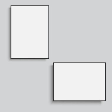 Beyaz yatay ve dikey çerçeve. Vektör.