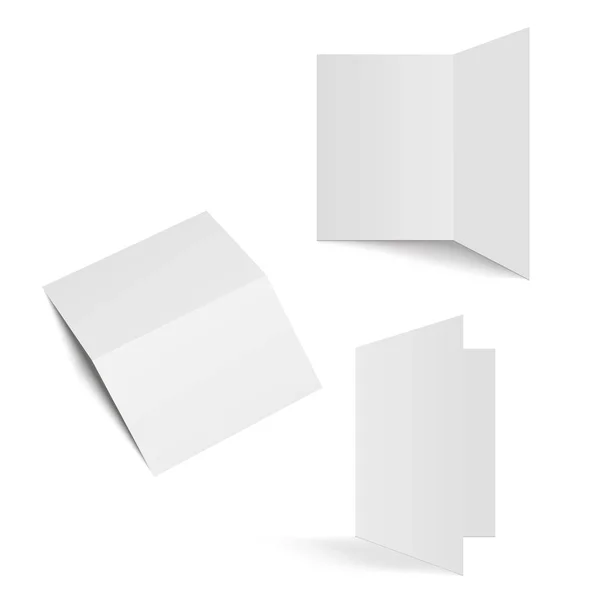 Demi-brochure vierge modèle blanc pour la maquette et la conception de présentation. Vecteur . — Image vectorielle