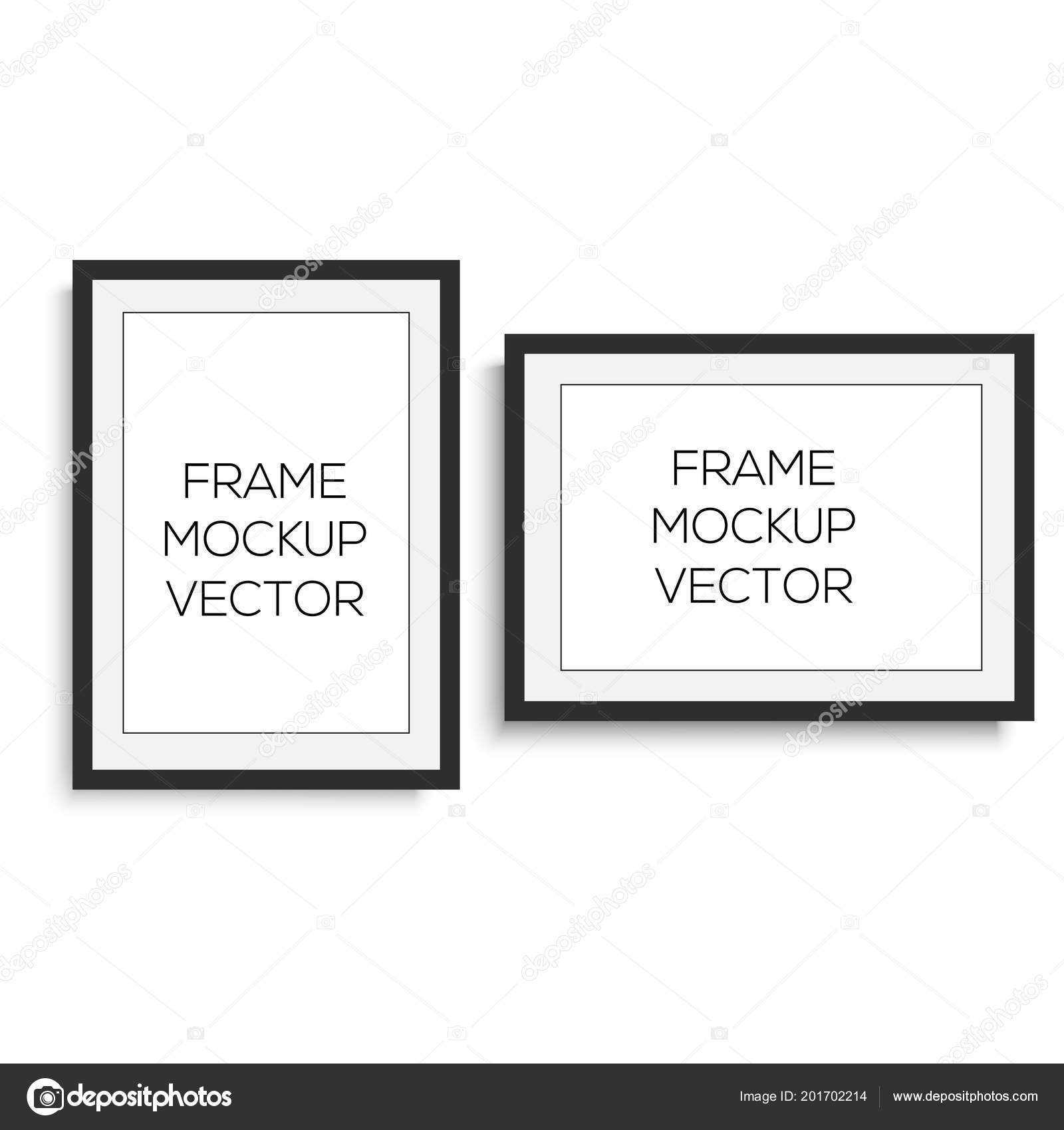Realistic Horizontal And Vertical Black Photo Frame Vector Stock Realistic Horizontal And Vertical Black Photo Frame Vector Stock