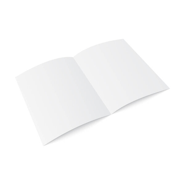 Mock up opened magazine, journal, booklet, postcard, flyer, business card or brochure . Vector.